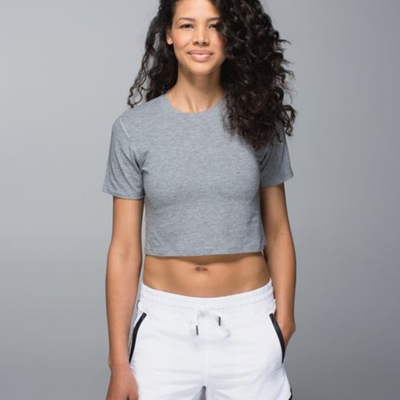 lululemon athletica Tops - Lululemon Ok Hi Tee grey crop top t shirt (size 4 / 6) super soft Vitasea